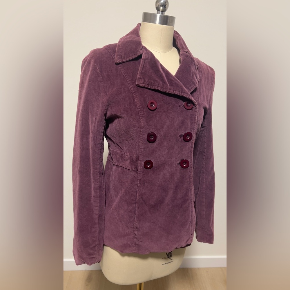 Ambition Women's Plum Pea Coat - Picture 3 of 5